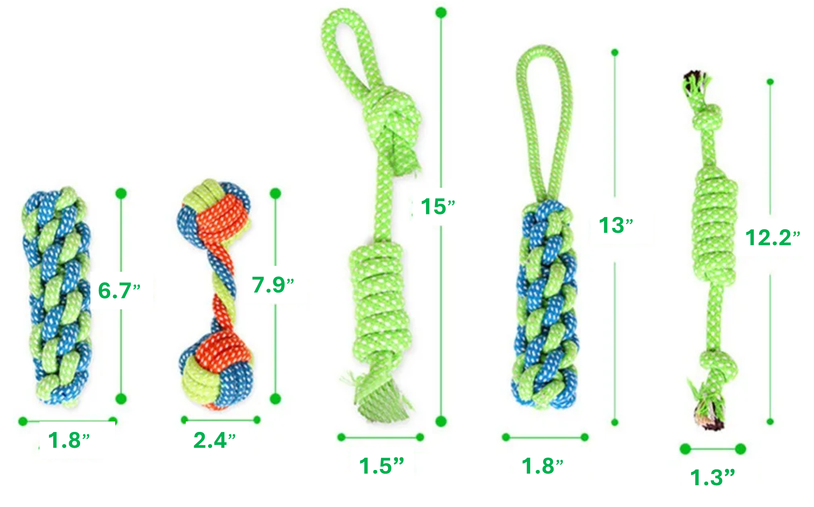 Bundled Dog Rope Toy Sets - for small dogs to chew, play fetch and tug - House of Yorkie
