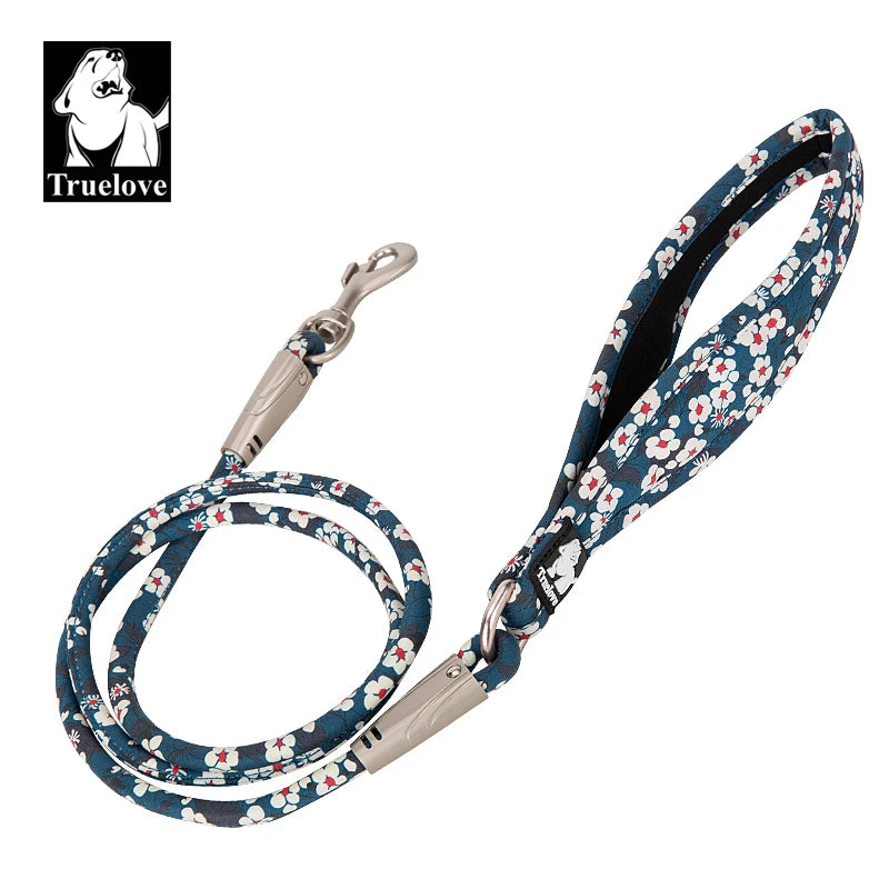 Truelove Pet Leash Floral Rope Leash for Dog and Cat Neoprene Padded Handle 100% Cotton Fabric Zinc-alloy Hook Outdoors TLL2573 - House of Yorkie
