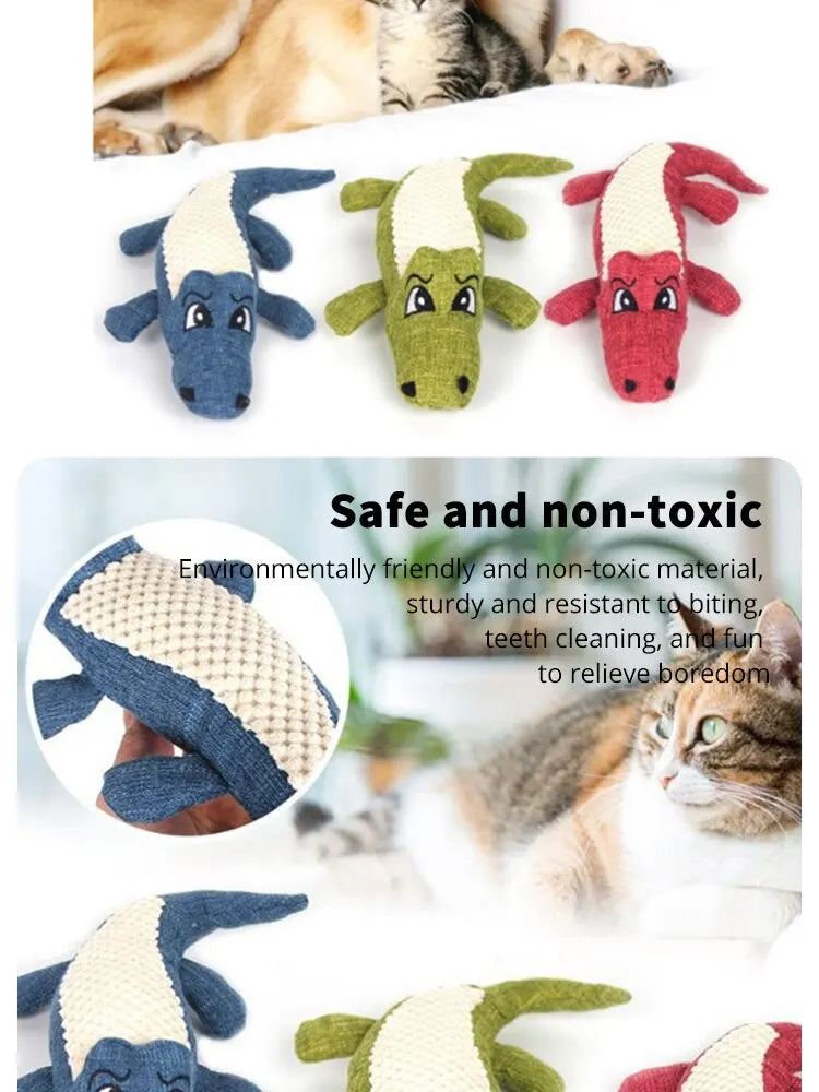 Pet Chew Toys Interactive Cartoon Animal Plush Alligator Shape Dog Sound Toy Gnawing Grinding Teeth Training Supplies - House of Yorkie