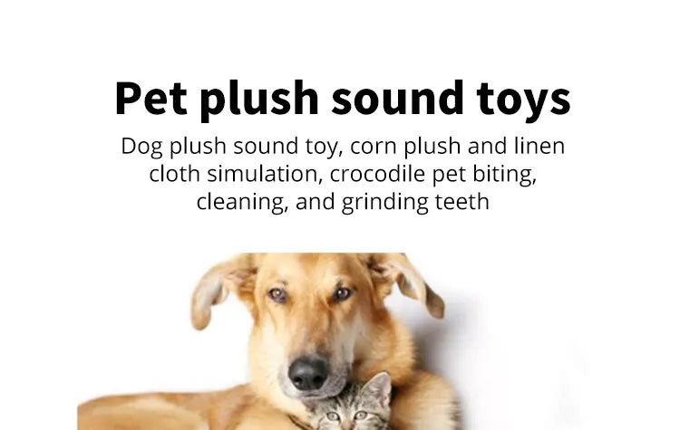 Pet Chew Toys Interactive Cartoon Animal Plush Alligator Shape Dog Sound Toy Gnawing Grinding Teeth Training Supplies - House of Yorkie