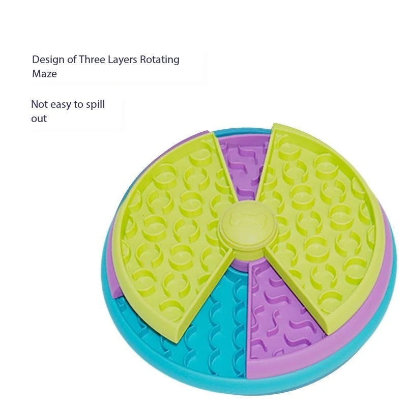 Dog Puzzle Slow Feeder Interactive Dog Puzzle Game 3 Layers Anti-anxiety Dog Feeder Bowl - House of Yorkie