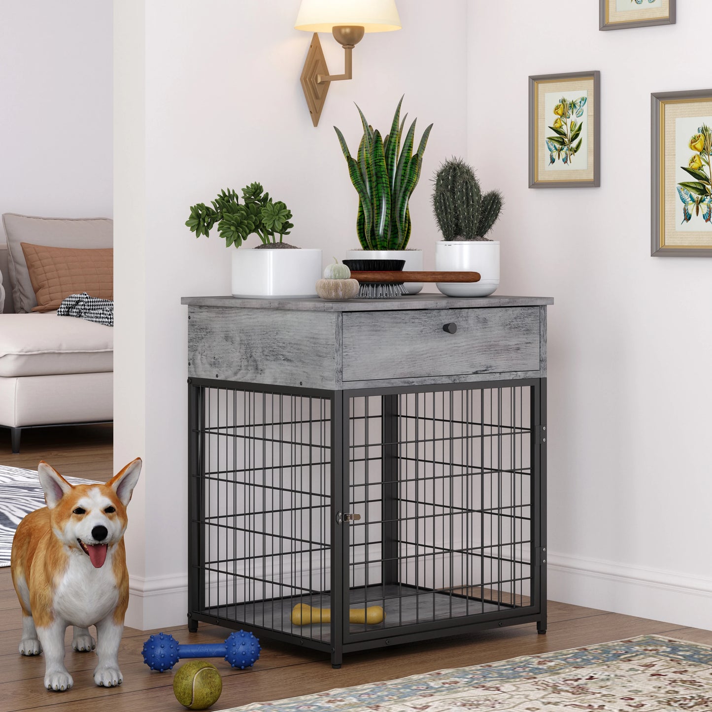 Wooden Dog Kennel / Crate End Table, Nightstand - House of Yorkie