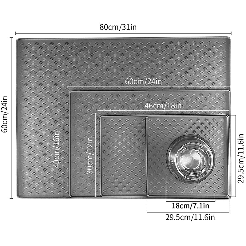 Feeding Pet Placemat Dog Food - Drinking Silicone Waterproof Dishwasher Safe - House of Yorkie