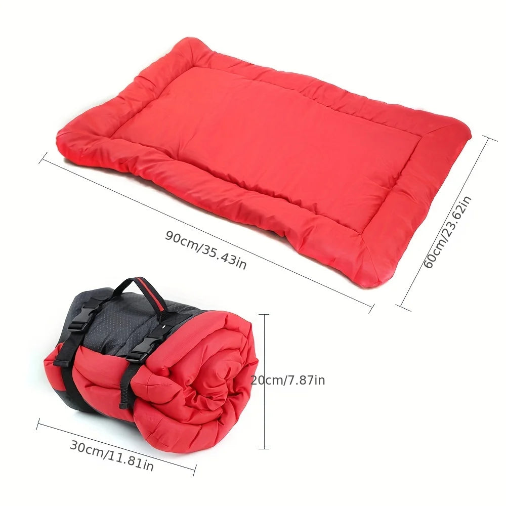 Pet Bed Cushion Washable Dog Outdoor Mattress Pad Red Blue Grey - House of Yorkie