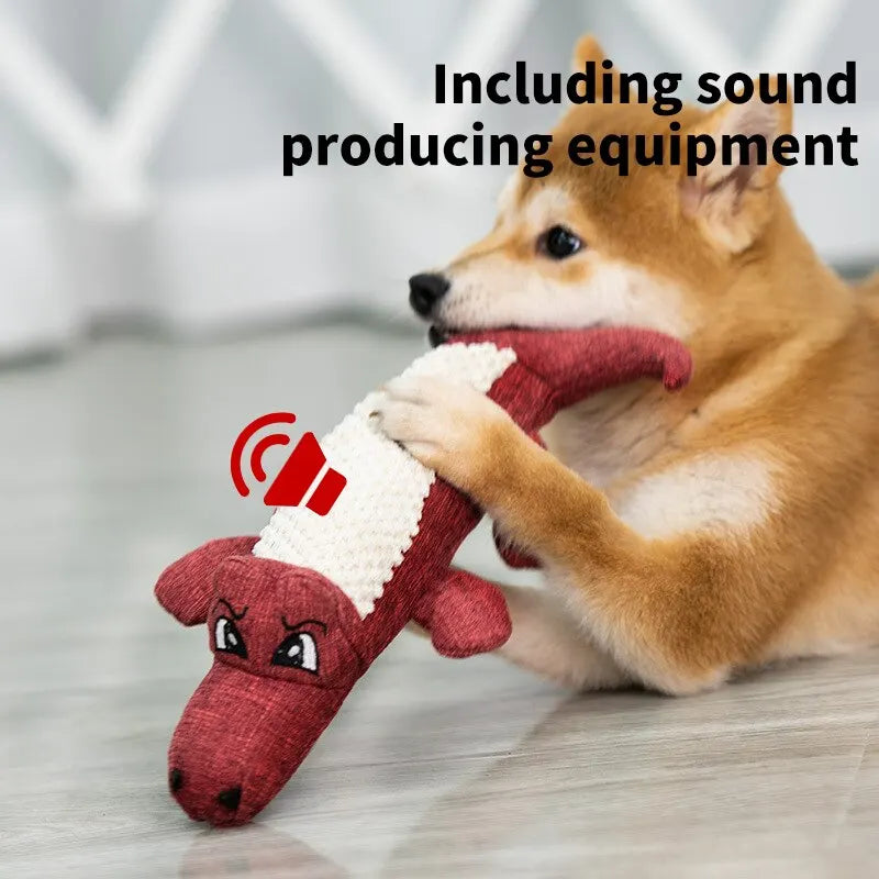 Pet Chew Toys Interactive Cartoon Animal Plush Alligator Shape Dog Sound Toy Gnawing Grinding Teeth Training Supplies - House of Yorkie