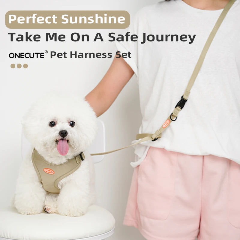 ONECUTE Hands-free Dog Puppy Harness with Adjustable Traction Leash - House of Yorkie