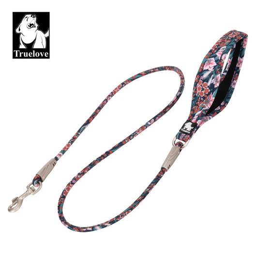 Truelove Pet Leash Floral Rope Leash for Dog and Cat Neoprene Padded Handle 100% Cotton Fabric Zinc-alloy Hook Outdoors TLL2573 - House of Yorkie