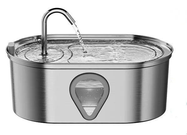 3.5L large capacity pet water dispenser automatic stainless steel cat water fountain with LED Lighting - House of Yorkie