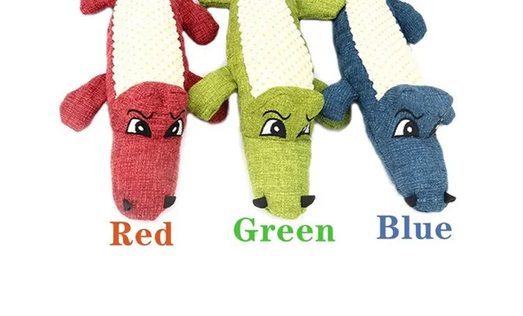 Pet Chew Toys Interactive Cartoon Animal Plush Alligator Shape Dog Sound Toy Gnawing Grinding Teeth Training Supplies - House of Yorkie
