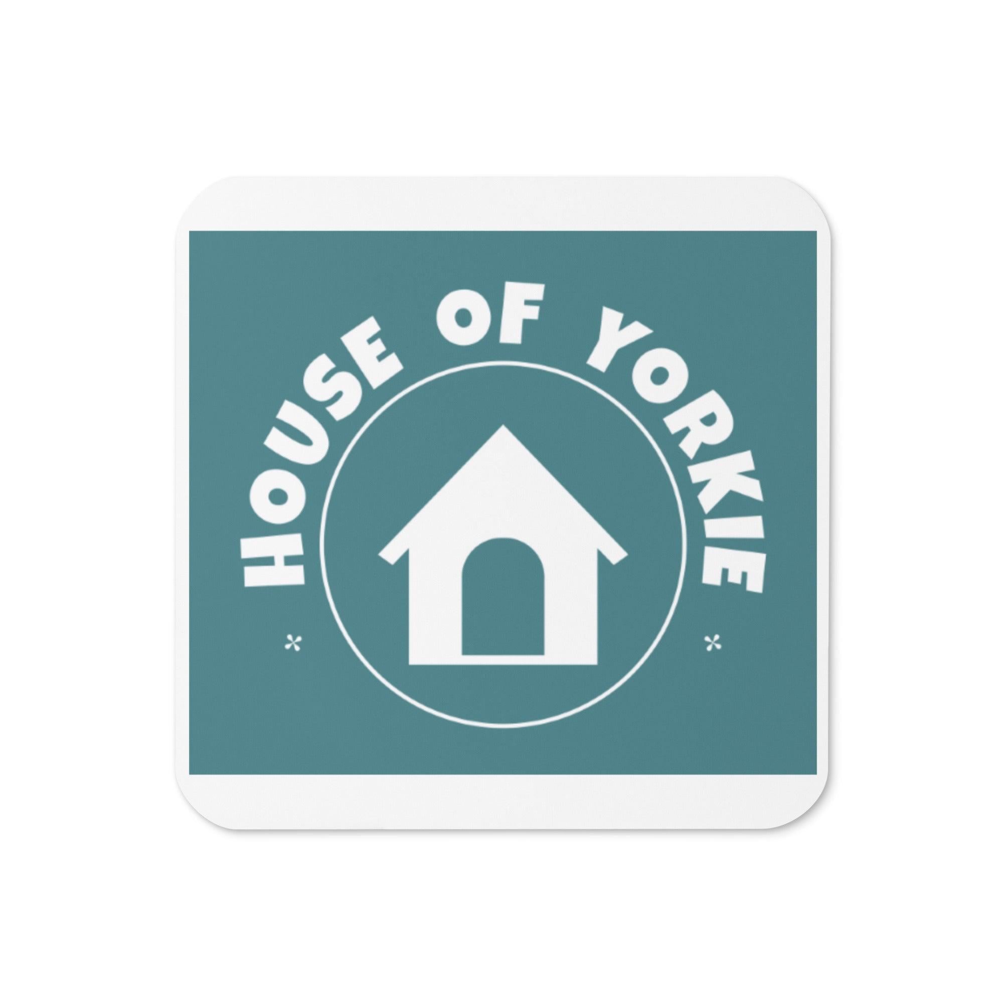 House of Yorkie Cork-back coaster - House of Yorkie