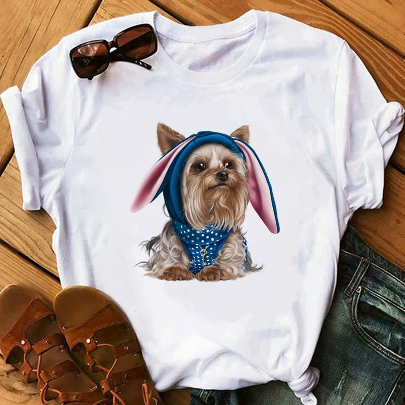 2024 Small Dog Designs Womens T-shirt Yorkshire Terrier, Yorkie,