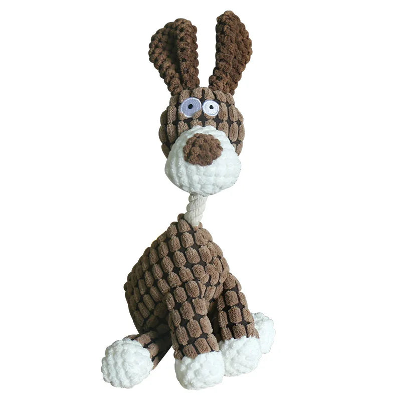 Dog Toy Donkey -Corduroy Chew Toy For Dogs Puppy with Squeaker