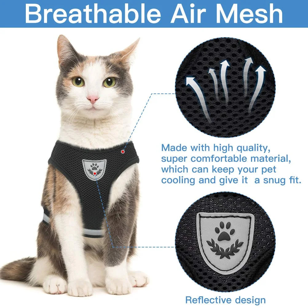 Breathable Harness And Leash - Escape Proof
