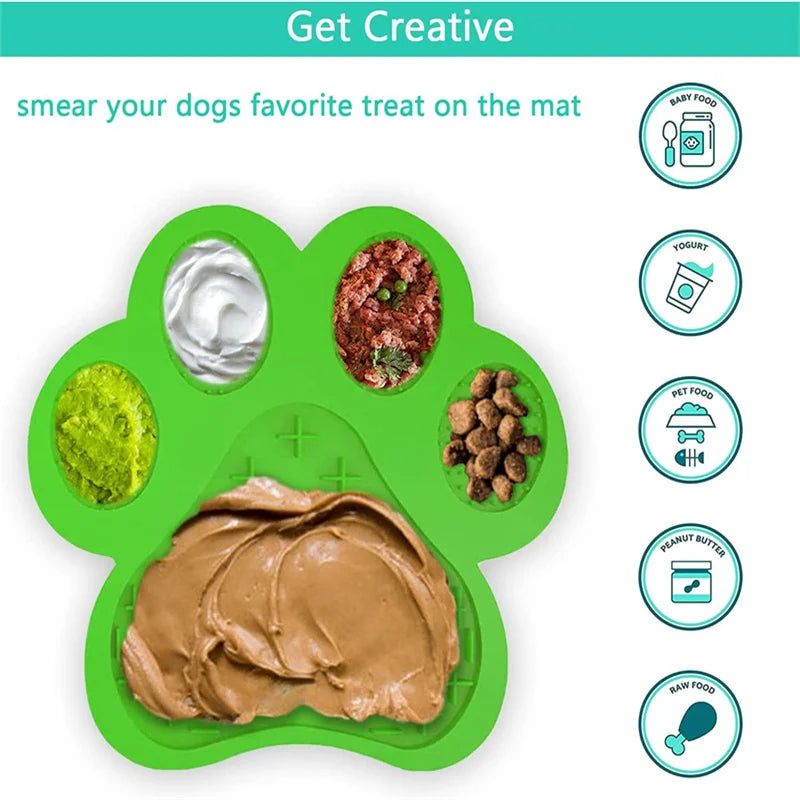 Dog Licking Mat for Anxiety Peanut Butter Slow Feeder Dog Bowls Dog Licking Pad with Strong Suction to Wall for Dog Training