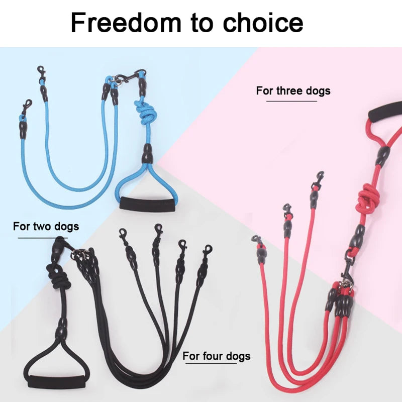 Twirl & Tangle-Free Multi-Dog Leash for 2-4 Dogs Walking Together on 1 Leash!!