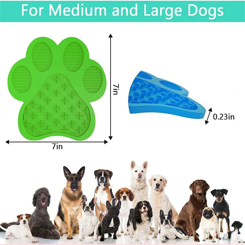 Dog Licking Mat for Anxiety Peanut Butter Slow Feeder Dog Bowls Dog Licking Pad with Strong Suction to Wall for Dog Training