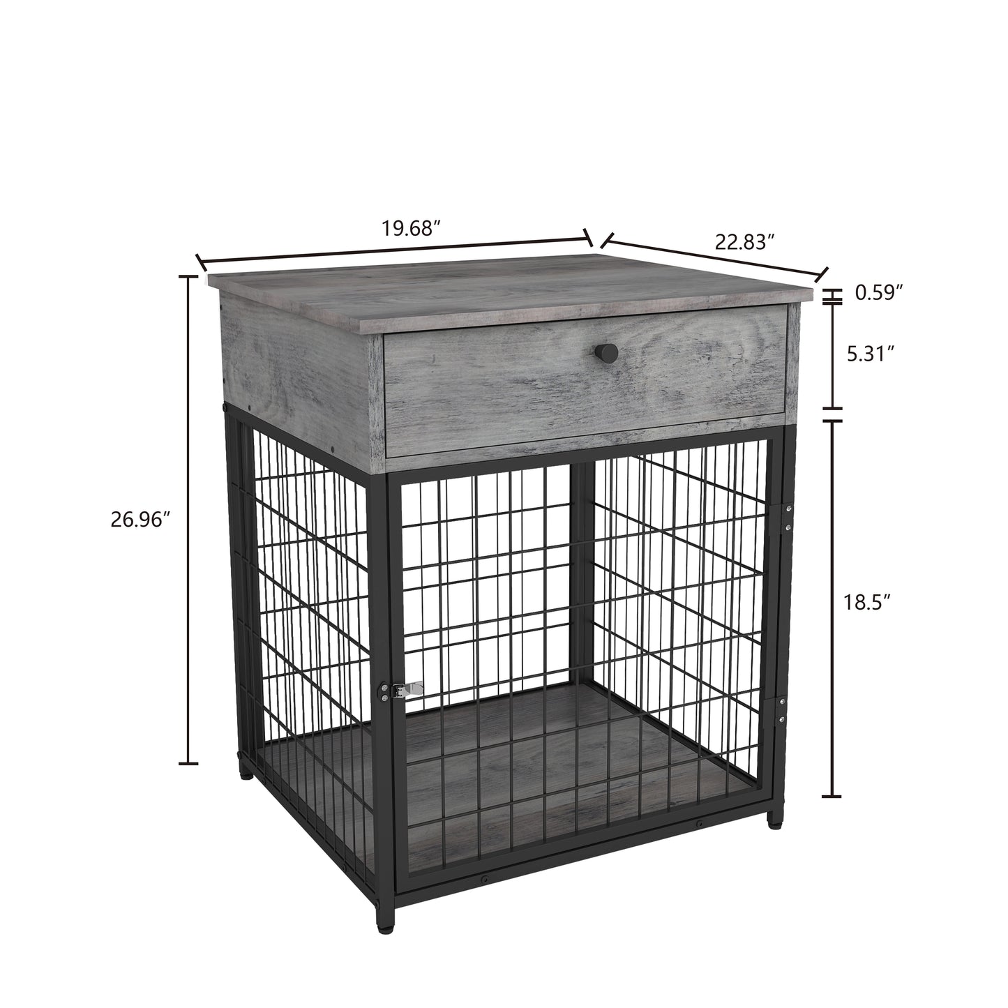 Wooden Dog Kennel / Crate End Table, Nightstand