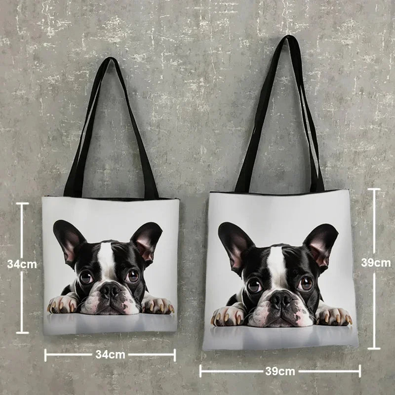 Dog Dreed Print Tote Bags