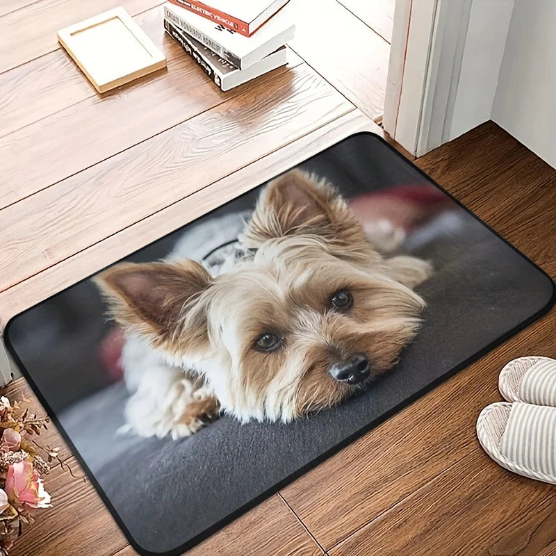 Yorkie Doormat - Soft Flannel