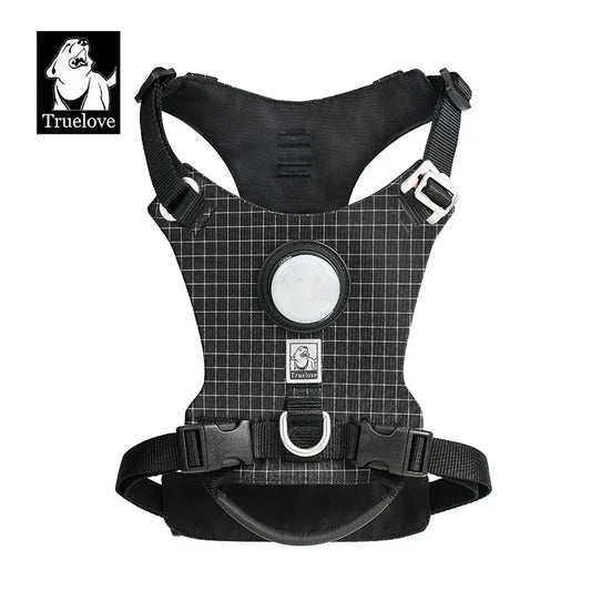 Pet Harness with LED Light and Tracker Holder, 19 Light Modes