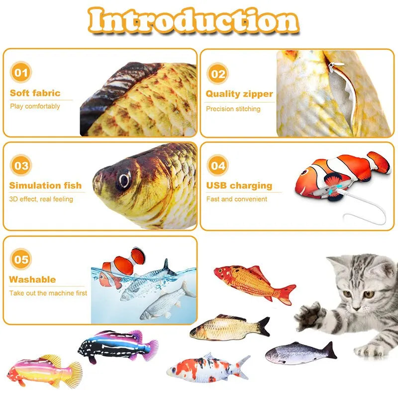 Pet - Fish Plush Wilggle Toy - USB Rechargeable