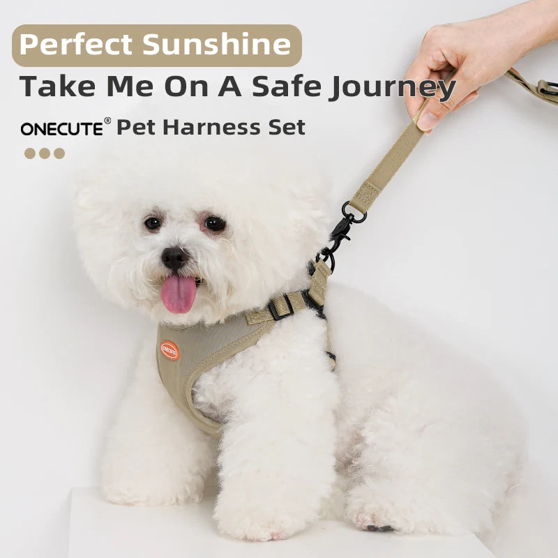 ONECUTE Hands-free Dog Puppy Harness with Adjustable Traction Leash