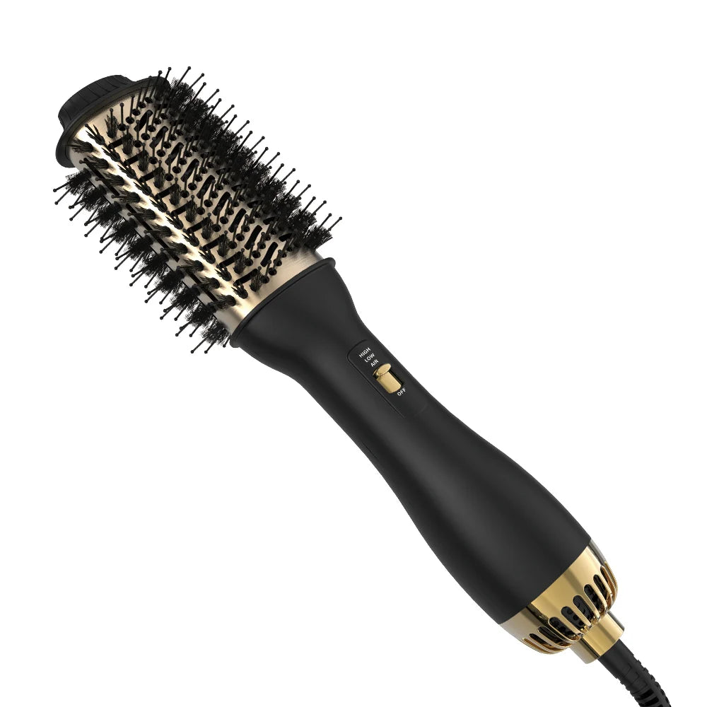 LISAPRO Elegant Black Golden Hot Air Brush 2.0  One Step Hair Dryer Brush and Styler Volumizer Multifunctional Blow Dryer Brush