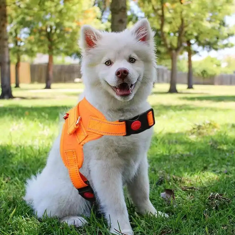 Durable No Pull Dog Harness Comfortable Adjustable Reflective Breathable Massage Pet Vest With Easy Control Handle