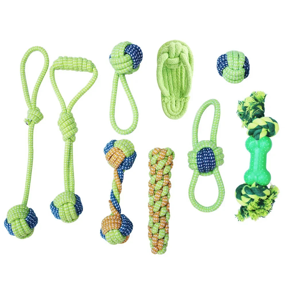 Bundled Dog Rope Toy Sets - for small dogs to chew, play fetch and tug