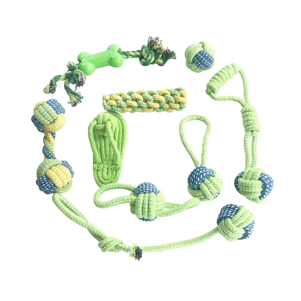 Bundled Dog Rope Toy Sets - for small dogs to chew, play fetch and tug