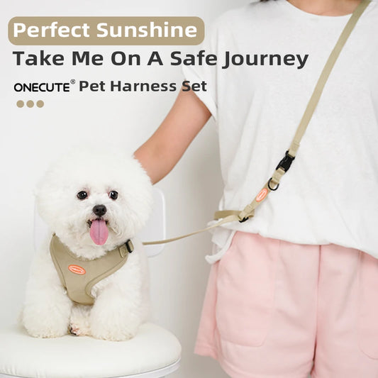 ONECUTE Hands-free Dog Puppy Harness with Adjustable Traction Leash