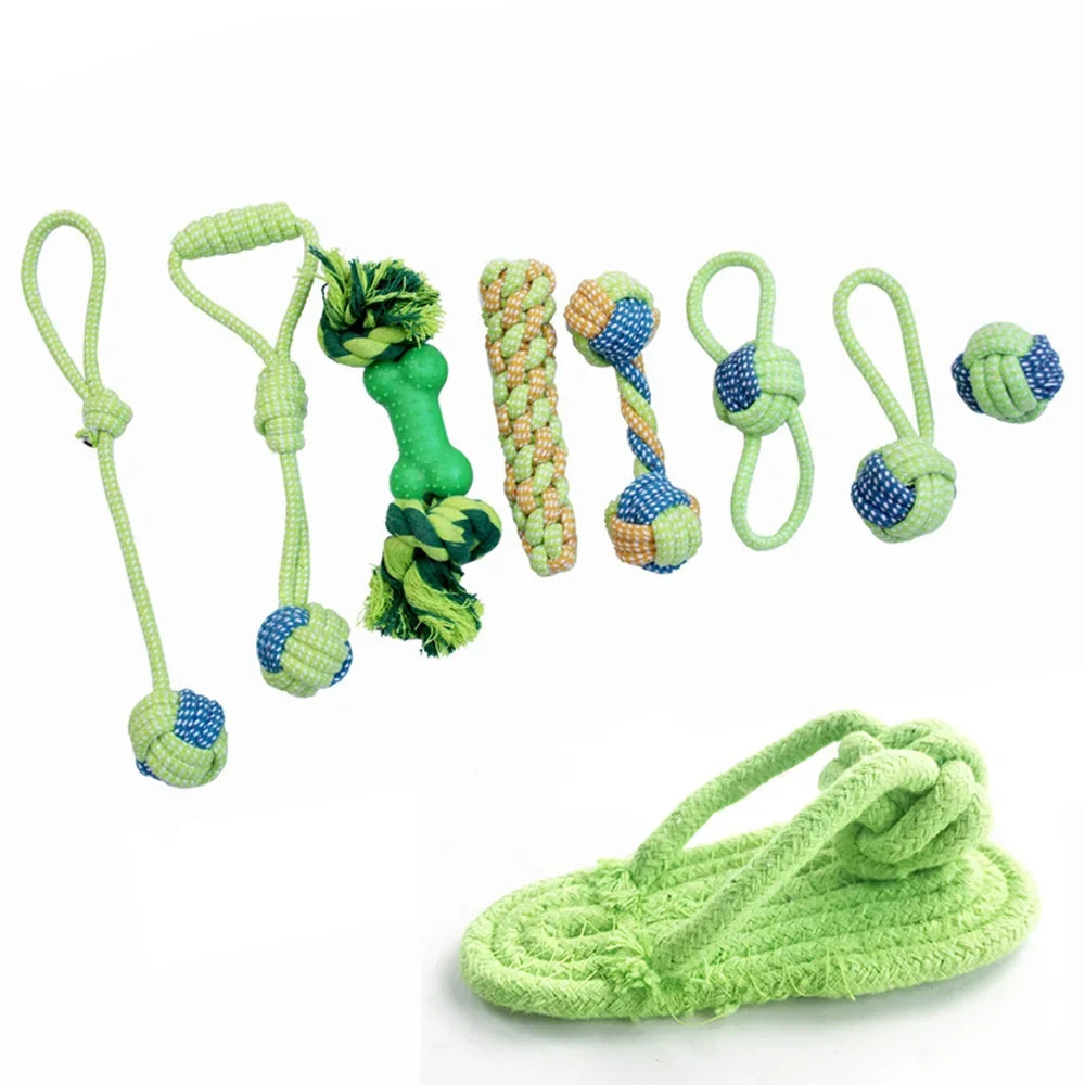 Bundled Dog Rope Toy Sets - for small dogs to chew, play fetch and tug