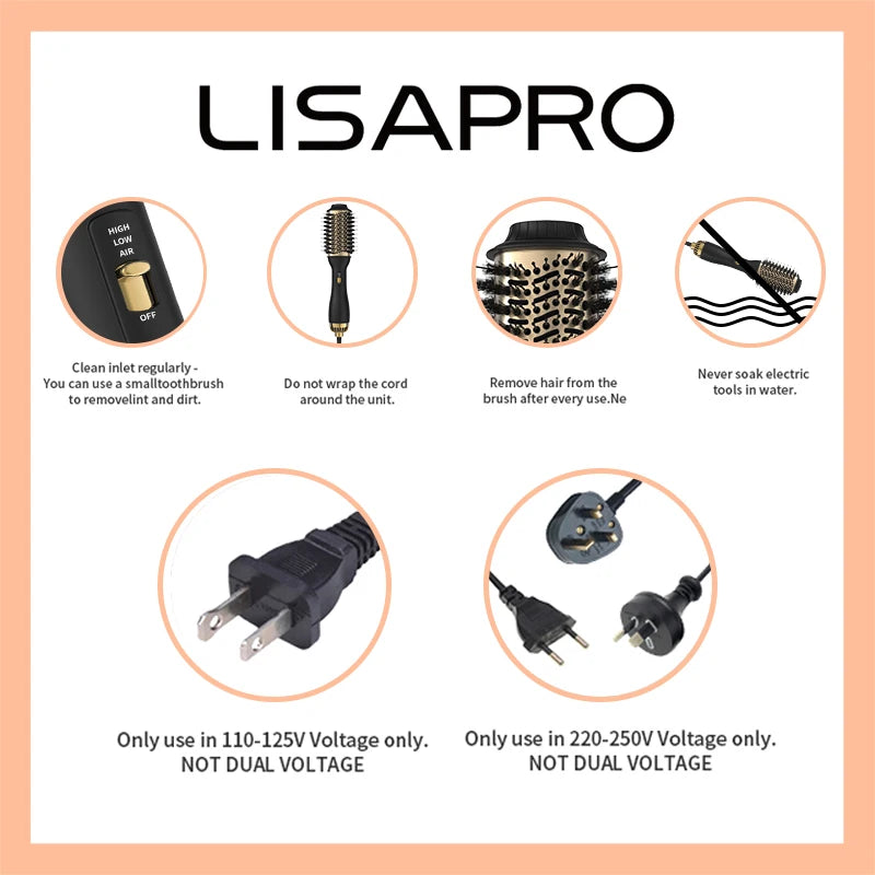 LISAPRO Hair dryer Brush & Volumizer PLUS 2.0