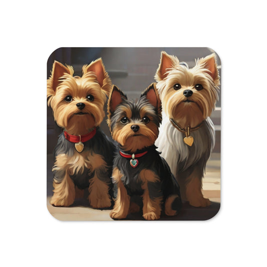 Yorkie Cork-back coaster