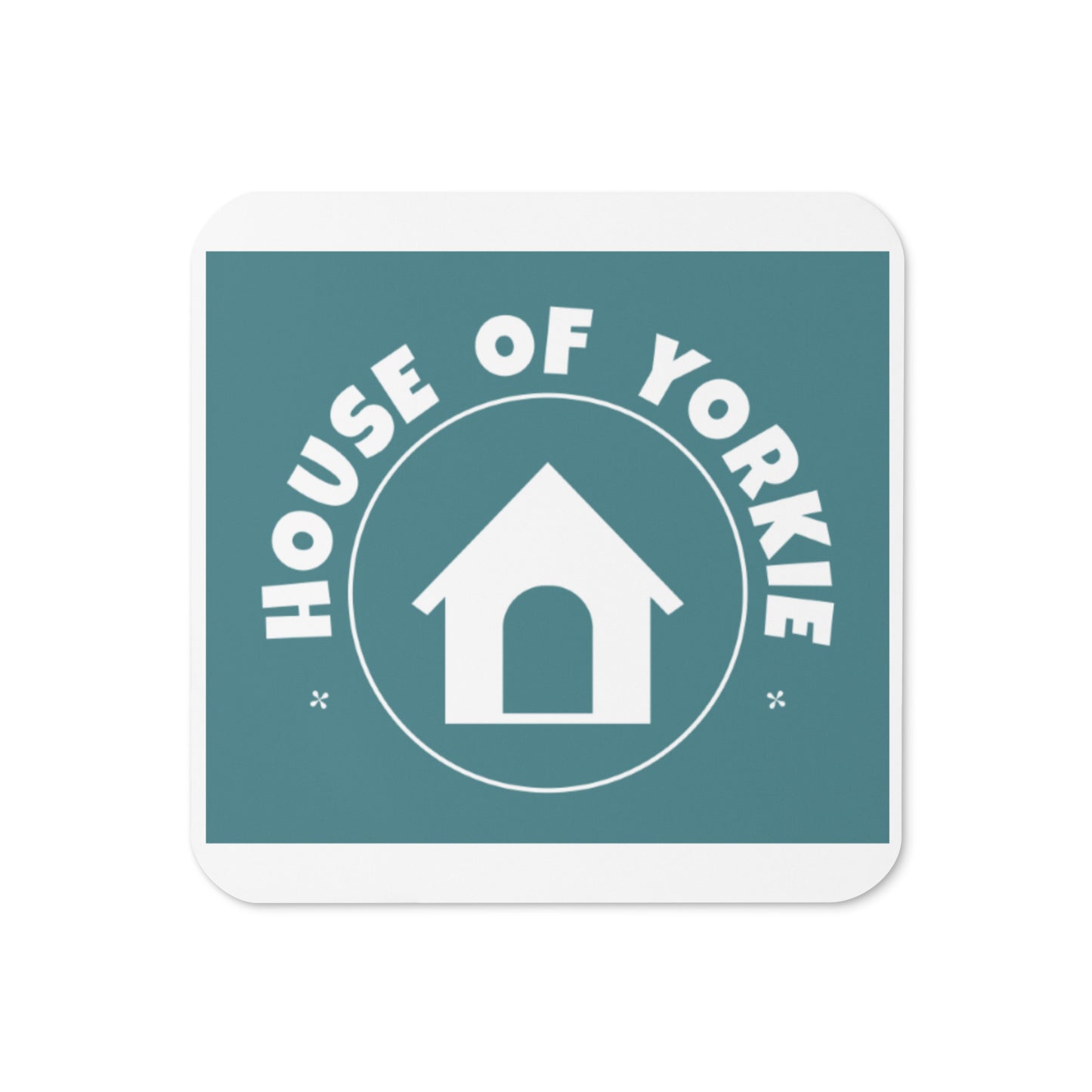 House of Yorkie Cork-back coaster