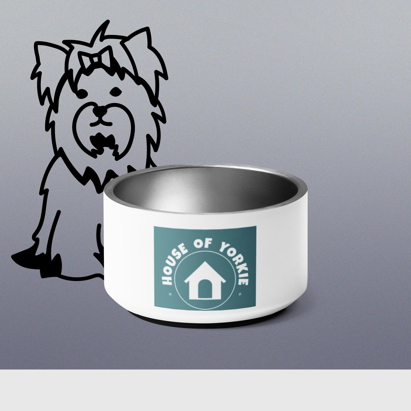 House of Yorkie Pet Water Food Bowl